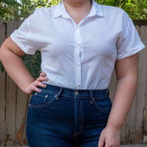 Light weight button-up blouse.